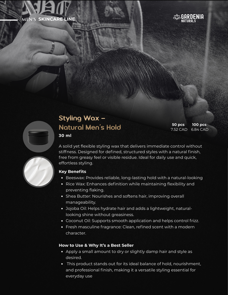 Styling Wax – Natural Men s Hold 30ml